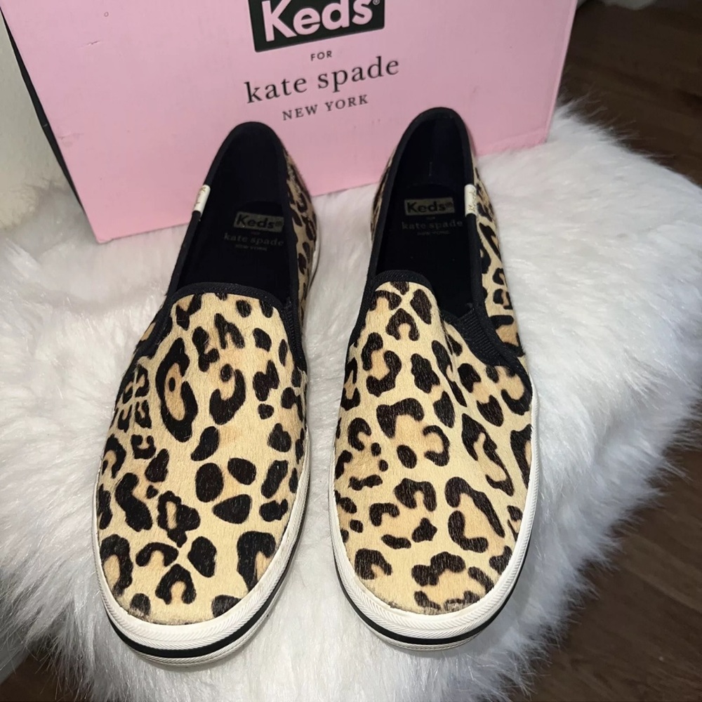 Kate Spade New York KEDS NIB Women's Double Decker Leo Pony Tan Size 9m Calfhair